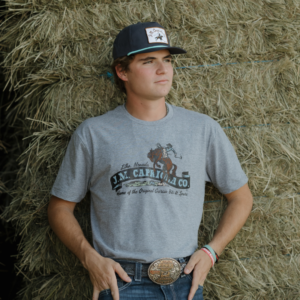 Graphite Heather Capriola Bronc Rider tee JM Capriola